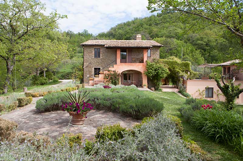 View of Casa Rosa and the garden